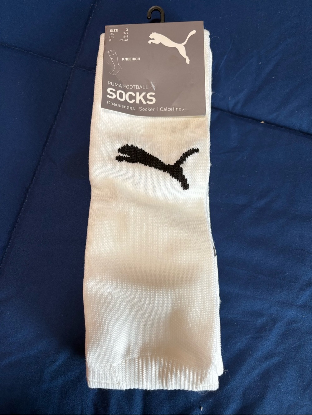 Puma Soccer Knee High Socks White Size 3 US  7-9 New